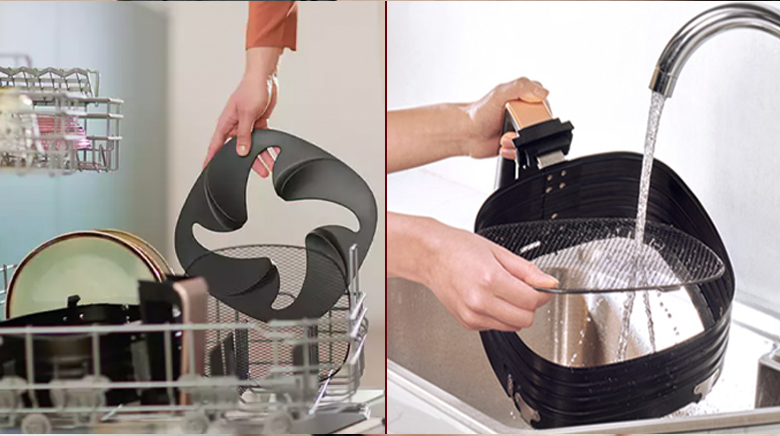 vệ sinh nồi chiên không dầu Philips - Rửa sạch các bộ phận tháo rời