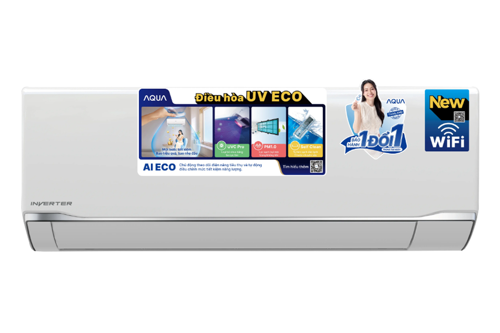 Điều hòa Aqua 1 chiều Inverter 9000 BTU AQA-RUV10TA