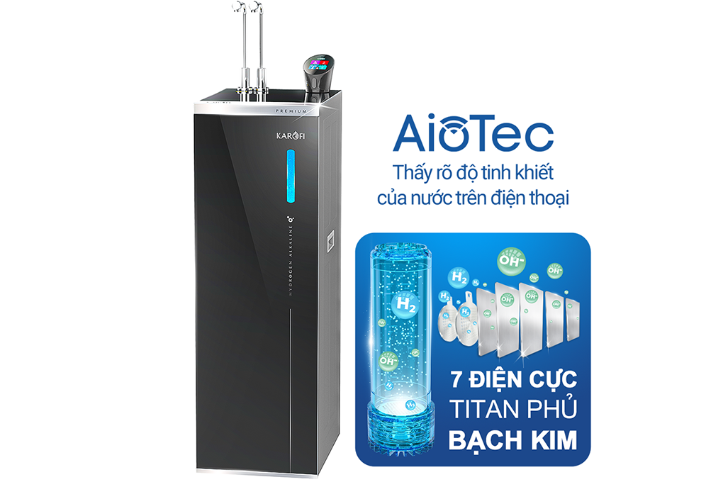 Máy lọc nước nóng lạnh Hydro-ion kiềm Karofi KAE-S88 PROMAX 13 lõi