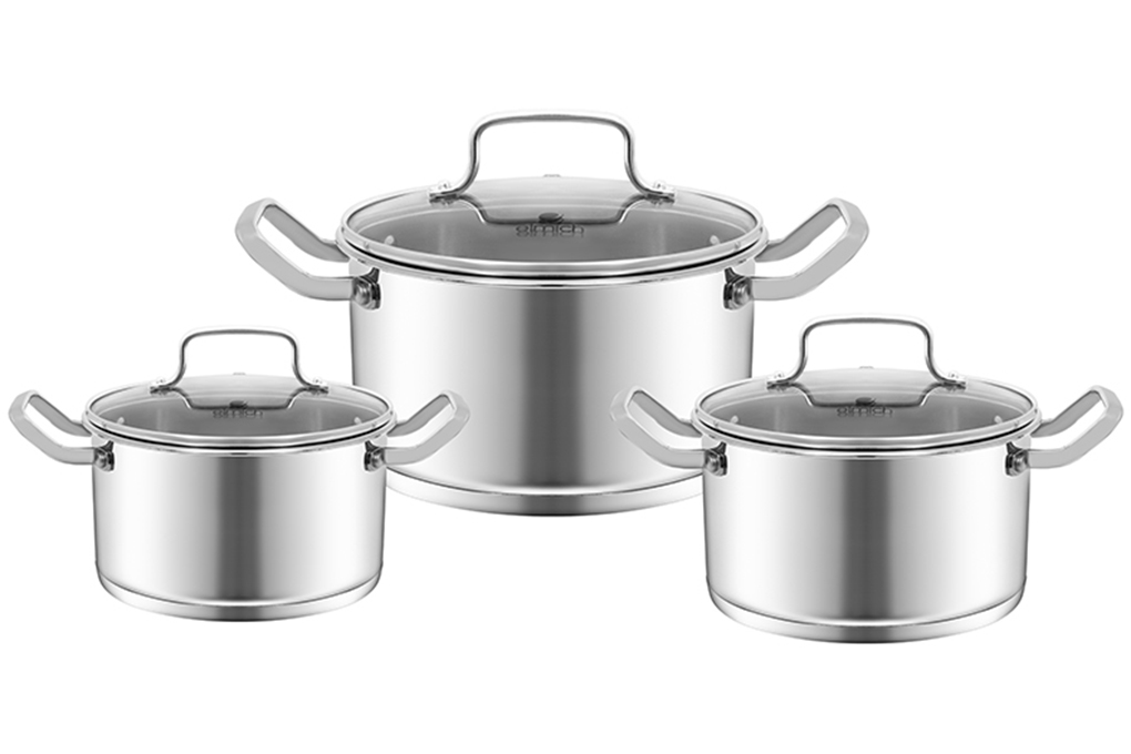 Bộ nồi inox 304 Impact bonding Elmich EL2489IN01 Size 16, 20, 24cm