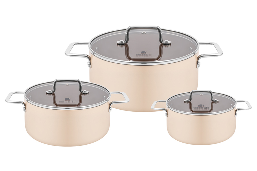 Bộ nồi chống dính Ceramic Elmich Mocha EL5246MC01 Size 16,20,24cm