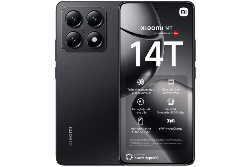 Điện thoại Xiaomi 14T 5G 12GB/512GB Titan Đen - Hàng chính hãng