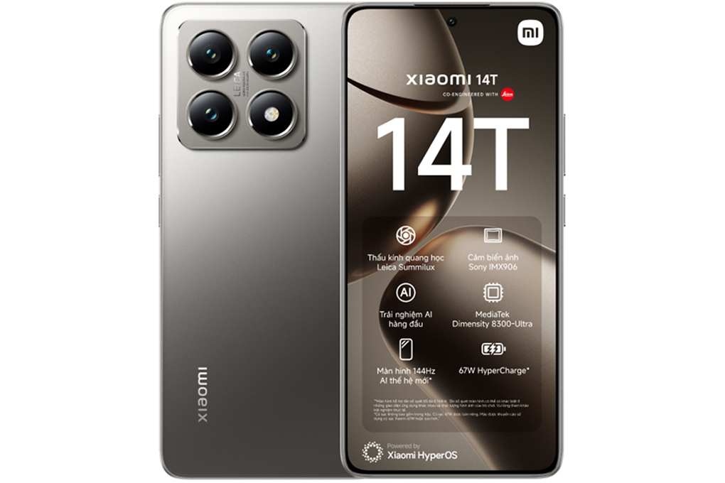 Điện thoại Xiaomi 14T 5G 12GB/512GB Titan Xám - Hàng chính hãng