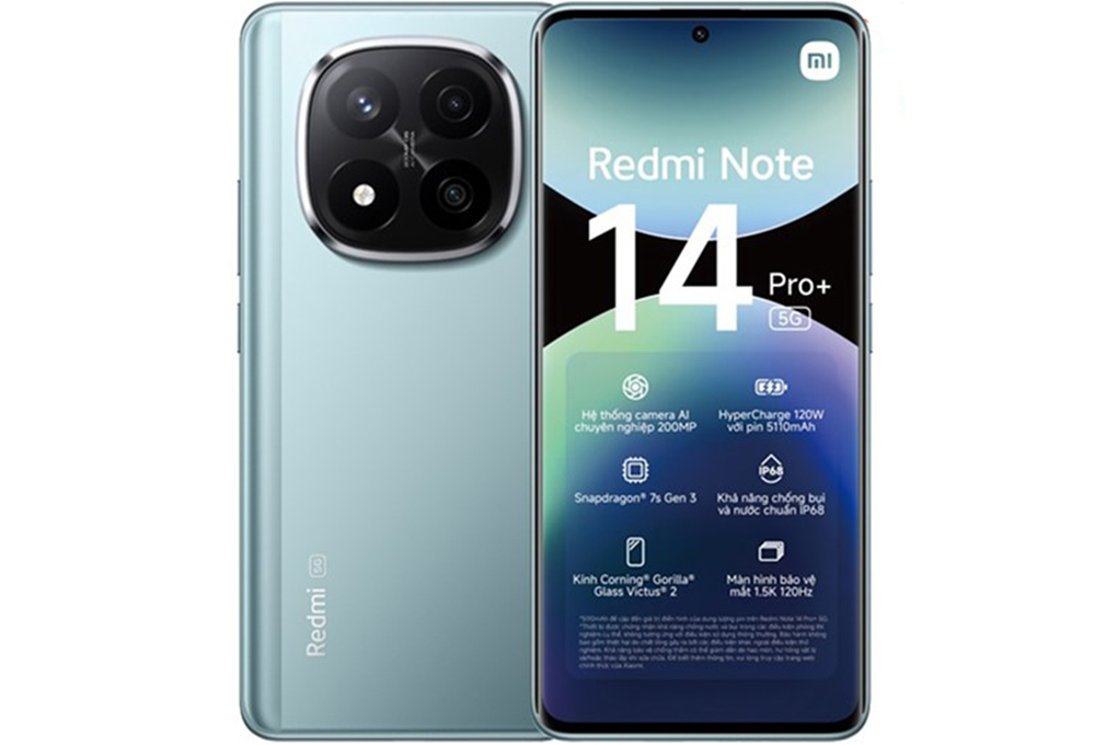 Điện thoại Xiaomi Redmi Note 14 Pro+ 5G 8GB/256GB Xanh dương - Hàng chính hãng