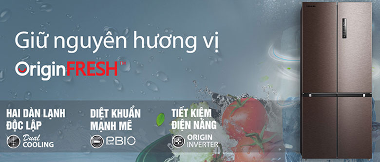 Tủ lạnh 500 lít: Tủ lạnh Toshiba Inverter GR-RF610WE-PMV(37)-SG