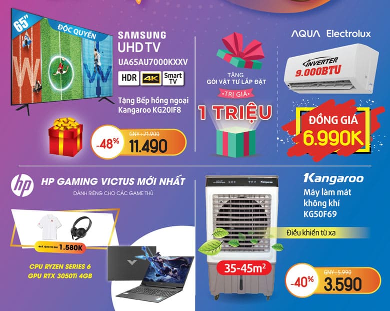 Giá Cực Rẻ Đón Hè Vui - Giảm Đến 50% - Tặng Mã Giảm Giá Đến 5 Triệu