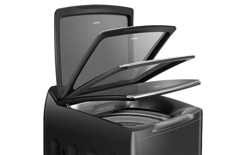 Máy giặt Aqua Inverter 13 kg AQW-DR130UGT.PS - Thiết kế nắp giảm chấn đóng chậm