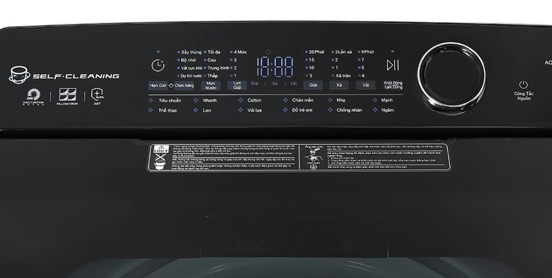 Máy giặt Aqua Inverter 13 kg AQW-DR130UGT.PS - Chú thích tiếng Việt dễ hiểu