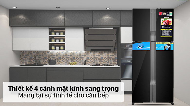 Tủ lạnh Panasonic 4 cánh có ngăn đông mềm 550 lít NR-DZ601VGKV
