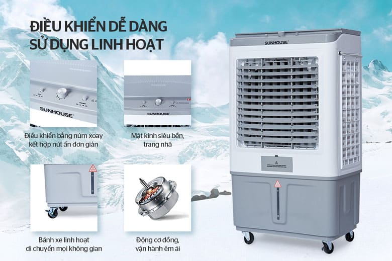 Quạt điều hòa Sunhouse SHD7757 - Kiểu dáng hiện đại, tính linh hoạt cao