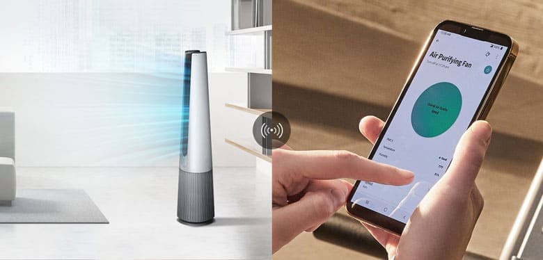 LG PuriCare AeroTower FS15GPSF0 Màu bạc - Tùy chỉnh bằng LG ThinQ thông minh