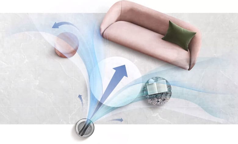 LG PuriCare AeroTower FS15GPSF0 Màu bạc - Góc quay rộng cho phạm vi lọc & làm mát lớn