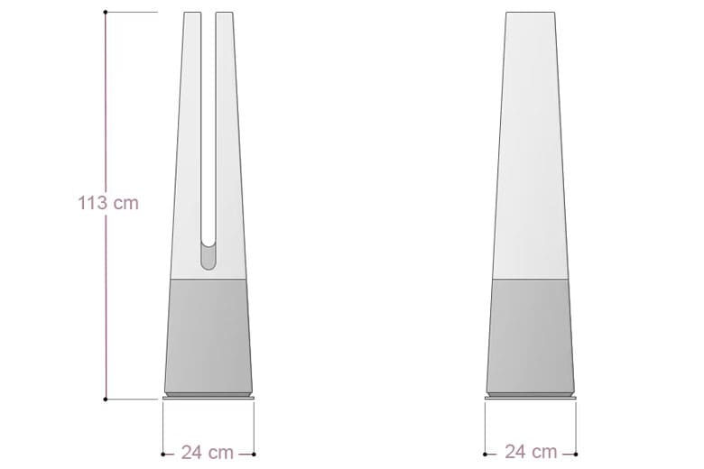 LG PuriCare AeroTower FS15GPGF0 Xanh lá - Kích thước thực tế