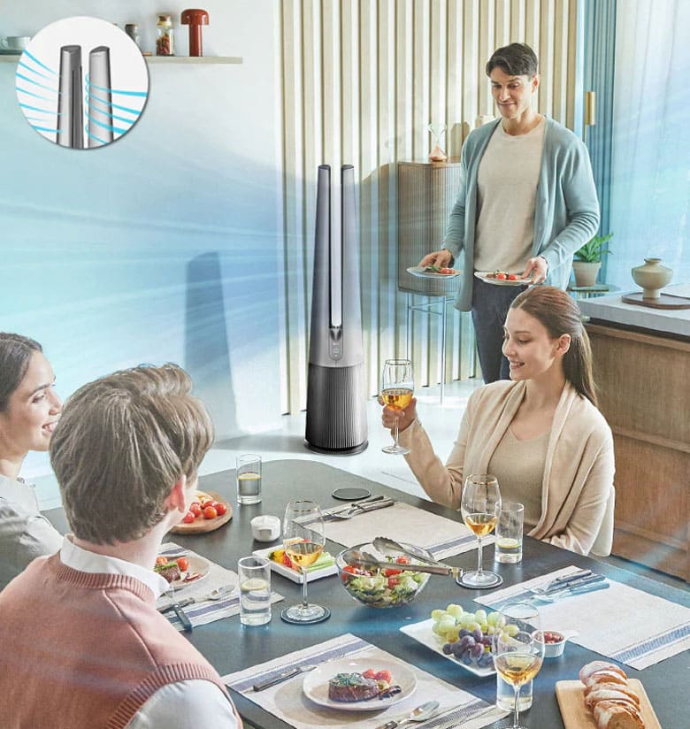 LG PuriCare AeroTower FS15GPSF0 Màu bạc - Chế độ gió Góc rộng