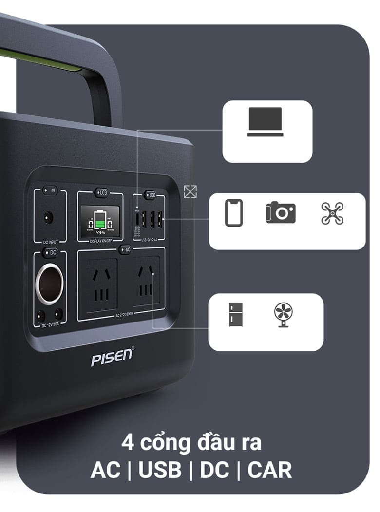 trạm sạc di động Pisen PS-CL025C54CN - 4 cổng đầu ra