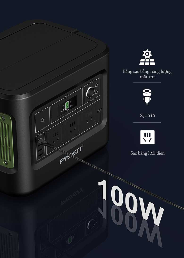 Trạm sạc di động Pisen PS-CL028C90CN 1000Wh - Sạc nhanh 2 chiều PD100W