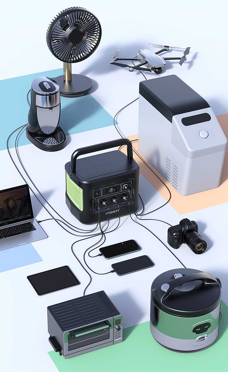 Trạm sạc di động Pisen PS-CL028C90CN 1000Wh - Sạc đa thiết bị