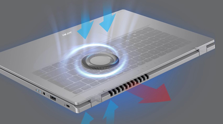 Laptop Acer Aspire 3 A314-23M-R4TX tản nhiệt cải tiến