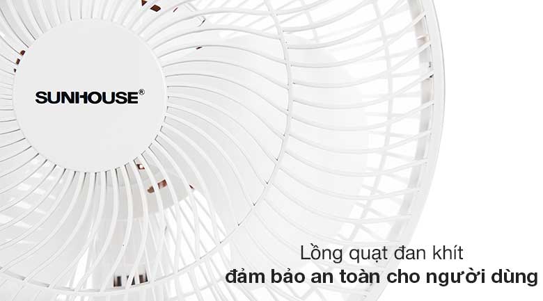 Quạt sạc Sunhouse SHD7115 - Lồng quạt đan khít, an toàn hơn