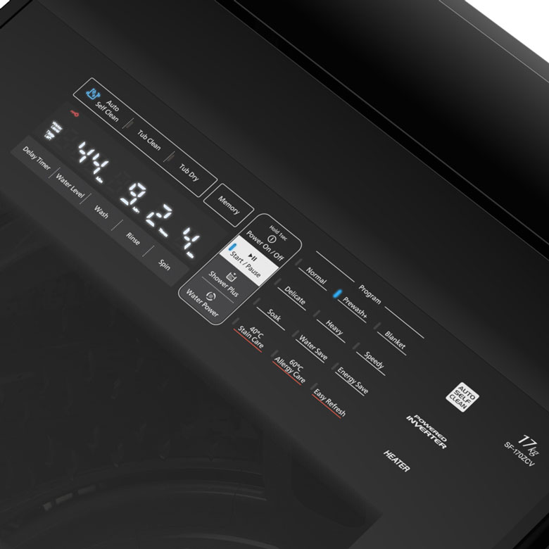 Máy giặt Hitachi SF-170ZCV 17kg - Bảng điều khiển cảm ứng hiện đại