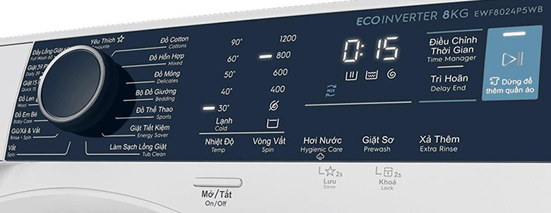 Hướng dẫn sử dụng máy giặt Electrolux 8kg