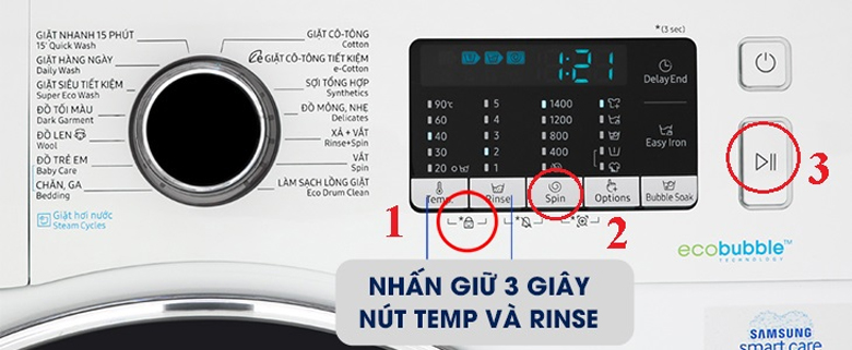 Máy giặt Samsung báo lỗi khóa cửa 1