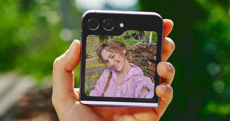 Samsung Galaxy Z Flip5 8GB/256GB Lavender - Selfie mà không cần mở điện thoại
