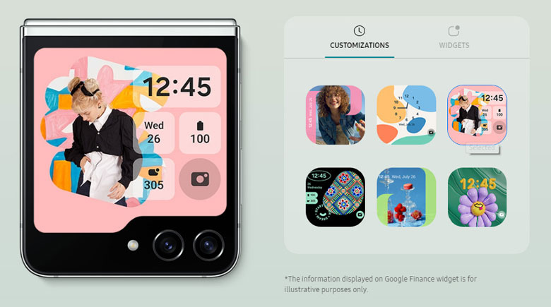 Samsung Galaxy Z Flip5 8GB/256GB Lavender - Tùy chọn mặt đồng hồ yêu thích