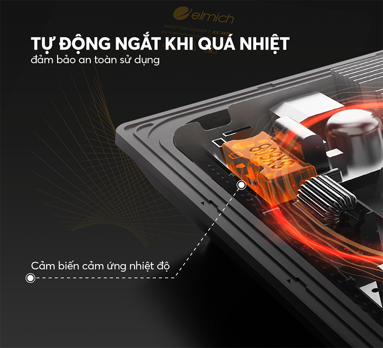 Bếp điện từ Elmich ICE-3878 tự ngắt khi quá nhiệt