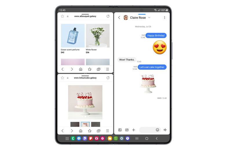 Điện thoại Samsung Galaxy Z Fold5 12GB/256GB Kem Ivory - Mở cùng lúc tối đa 3 màn hình