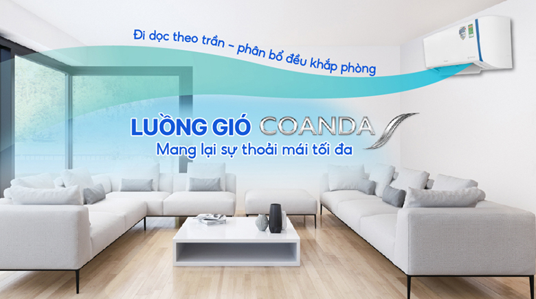 Luồng gió Coanda giúp làn gió thổi gián tiếp - Điều hòa Daikin FTKF60XVMV