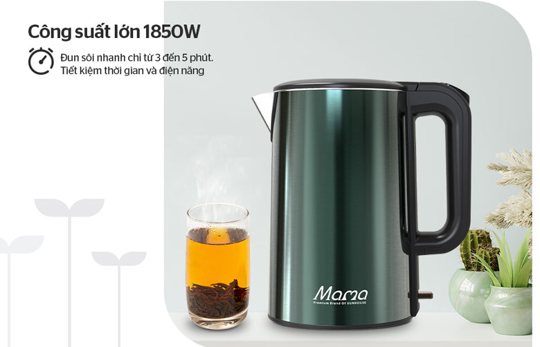 Ấm siêu tốc Sunhouse Mama SHD1389 1.8 lít - Đun sôi nước 3 - 5 phút