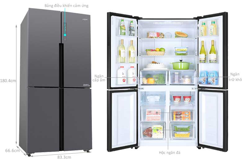 Tủ lạnh 4 cánh dưới 15 triệu AQR-M530EM(SLB)