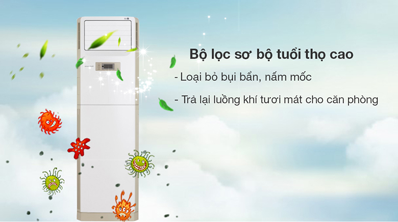 Điều hòa tủ đứng LG ZPNQ24GS1A0 Inverter 24.000 BTU có chế độ thổi gió lan toả khắp phòng