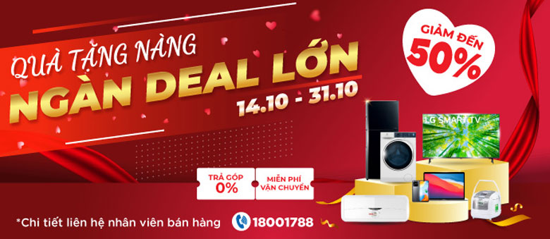 Quà Tặng Nàng, Ngàn Deal Lớn - Giảm Đến 50% + Tặng Mã Giảm Giá Lên Tới 10 Triệu