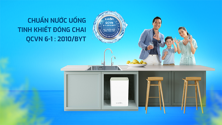 Máy lọc nước Karofi KAQ-U65 10 lõi đạt tiêu chuẩn nước uống trực tiếp