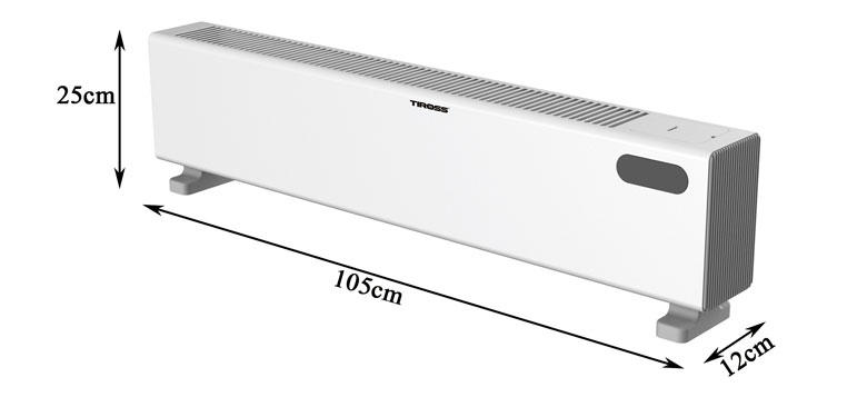 Máy sưởi Tiross TS9447 - Kích thước thực tế