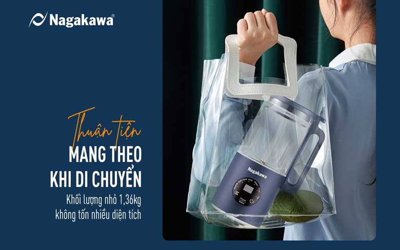 Máy làm sữa hạt Nagakawa NAG0825 - Dễ dàng mang theo