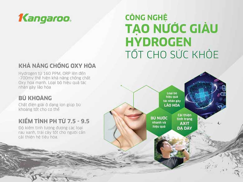 Máy lọc nước RO Kangaroo KG10A10S - Tạo nước giàu Hydrogen tốt cho sức khỏe