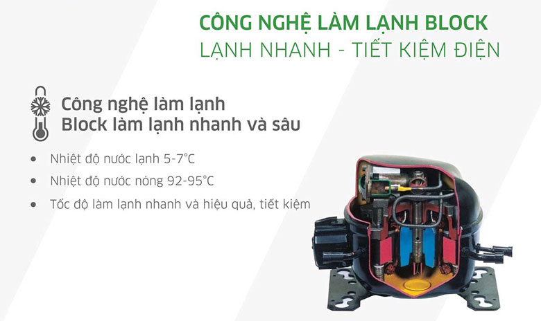Máy lọc nước RO Kangaroo KG10A10S - Công nghệ làm lạnh bằng Block