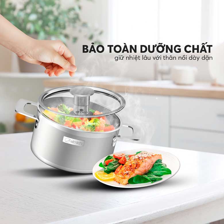 Bộ 3 nồi Inox liền khối Elmich Hera EL-8266 - Bảo toàn dưỡng chất