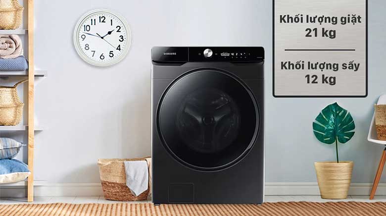 Máy giặt sấy Samsung AI Wash Inverter 21kg WD21T6500GV/SV lồng ngang