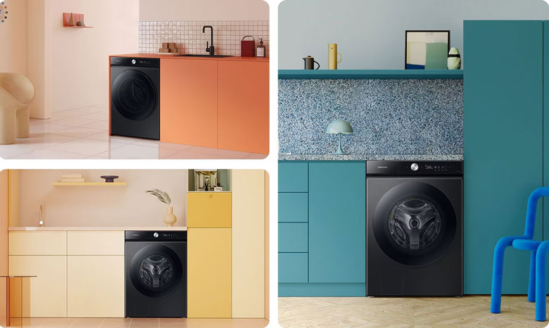 Máy giặt sấy Samsung AI Wash Inverter 21kg WD21B6400KV/SV lồng ngang