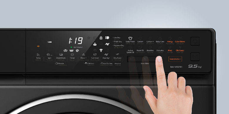 Máy giặt sấy Panasonic Inverter 9.5kg NA-V95FR1BVT Blue Ag+