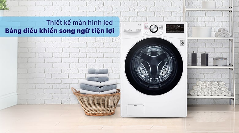 Máy giặt LG AI DD 15kg F2515STGW lồng ngang