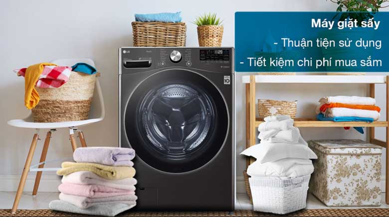 Máy giặt sấy LG AI DD Inverter 21 kg F2721HVRB lồng ngang