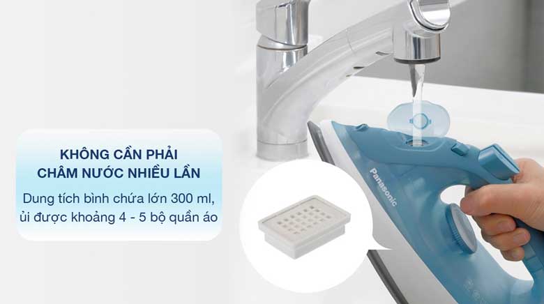 Bàn là hơi nước Panasonic NI-S430GRA 2300W - Bình chứa nước lớn