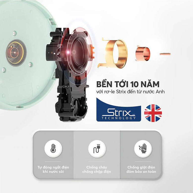 Đế tiếp điện Strix -Ấm siêu tốc Elmich 1.8 lít KEE-8457PG