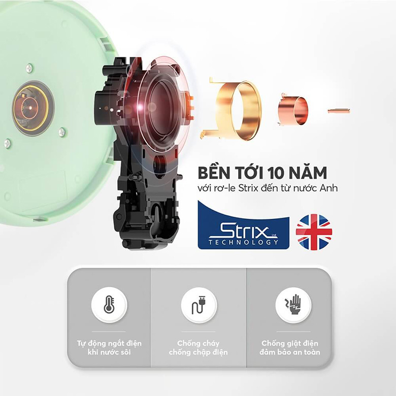 Đế tiếp điện Strix - Ấm siêu tốc Elmich 1.8 lít KEE-8457MG