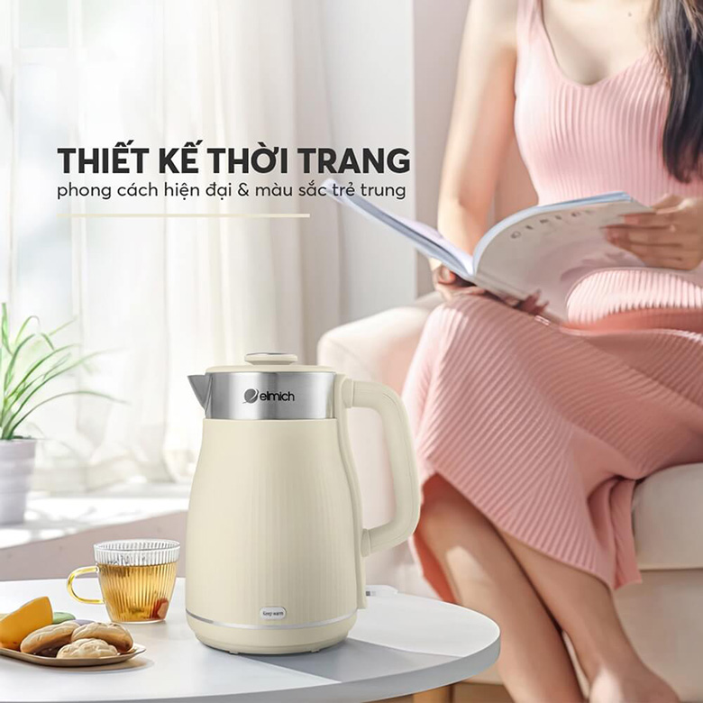 Thiết kế hiện đại - Ấm siêu tốc Elmich 1.8 lít KEE-8457AW